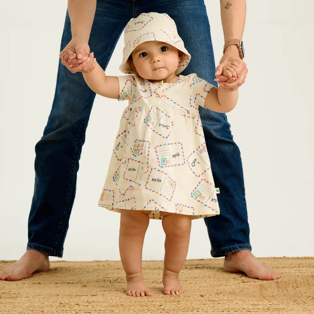 Sprinkles - Postcard Jersey Baby & Kids Short Sleeve Dress