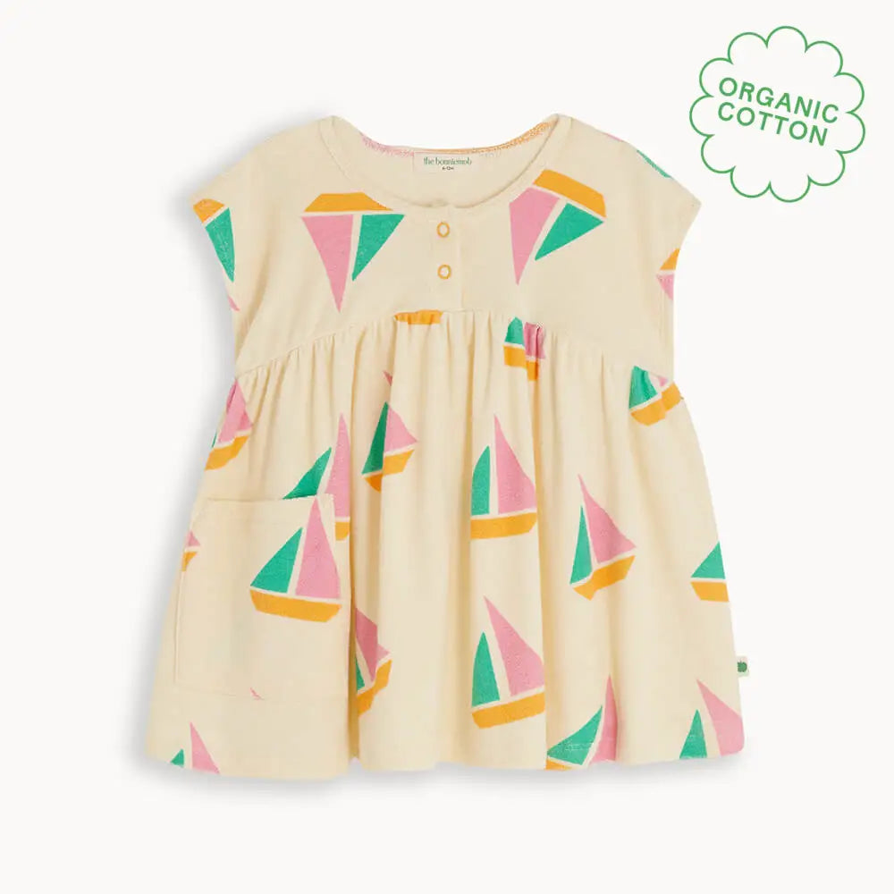 Taya - Pink Sailboat Baby & Kids Sun Dress
