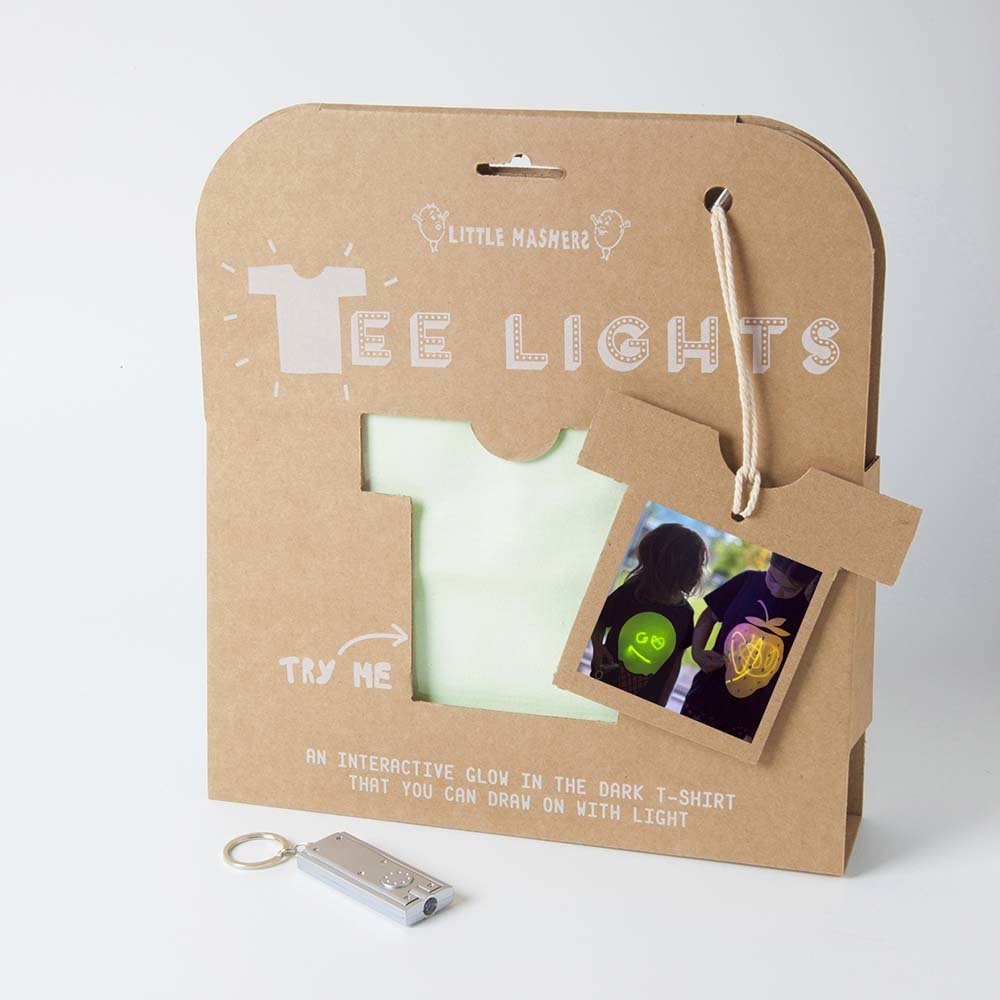 Tee Light/Glow up T-shirt Smiley Face Navy/Yellow