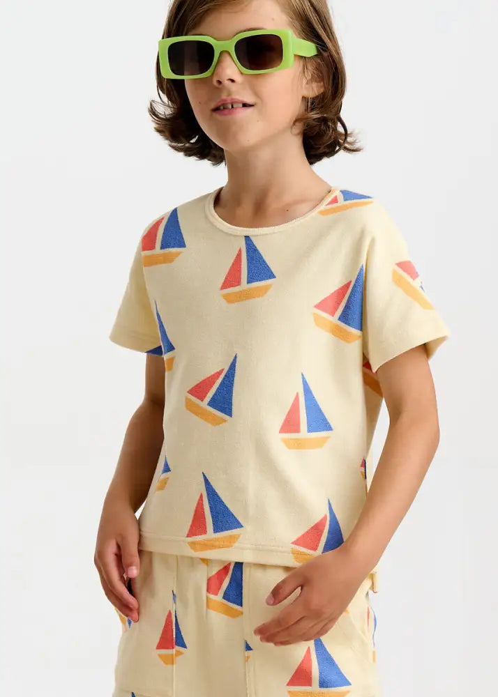 Topper & Tiller Set - Multicolour Sailboat