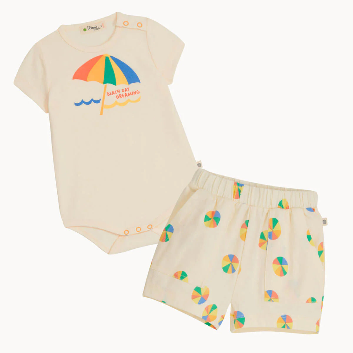 Creek And Coley Set - Rainbow Parasol Bodysuit And Shorts Set