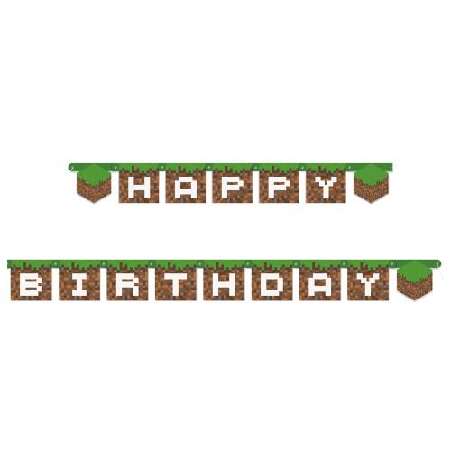 Minecraft Jointed Happy Birthday Banner 6.5ft