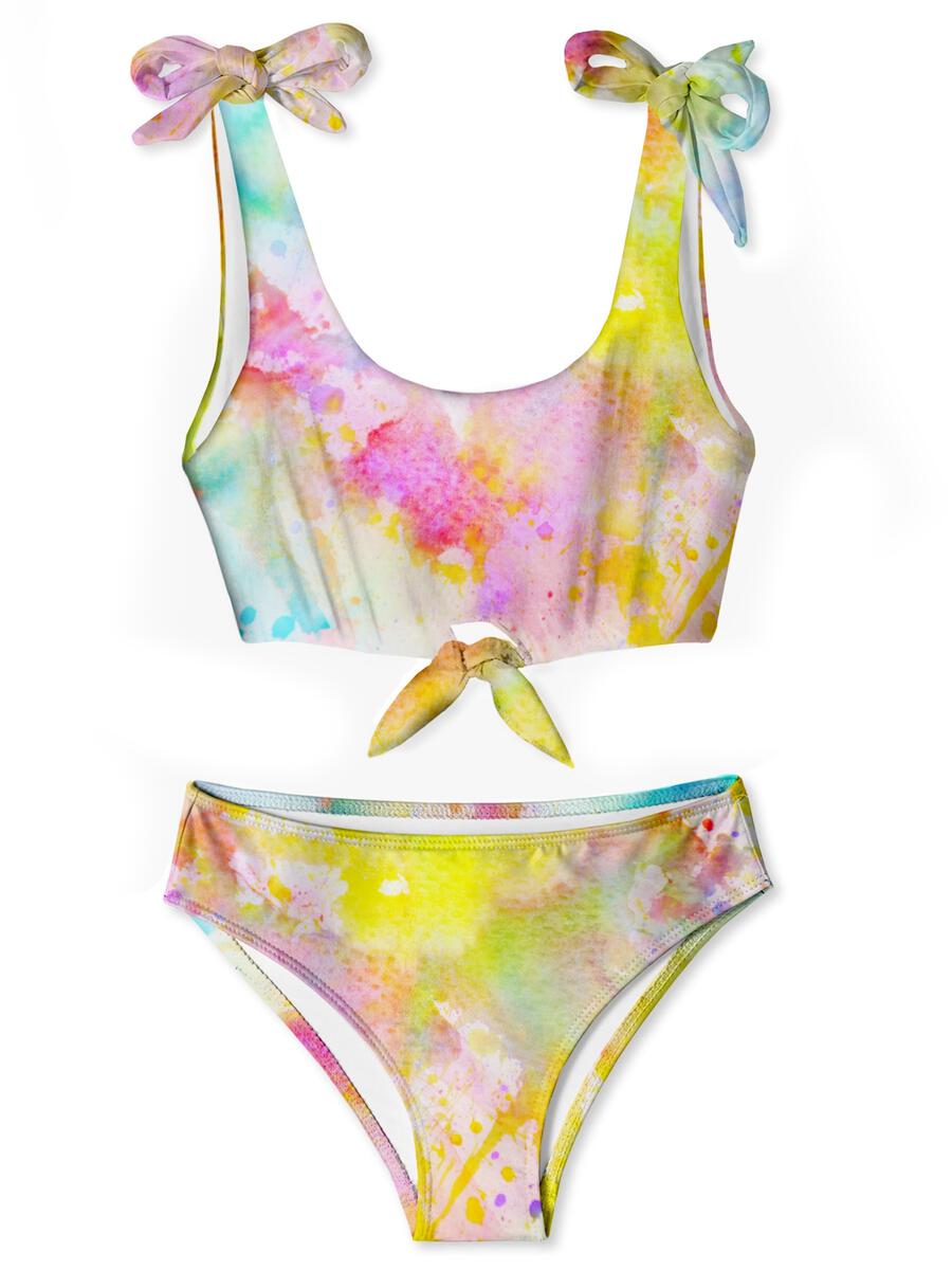 Citrus Chest Tie Tie Dye Bikini