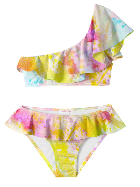 Citrus Tie Dye One Shoulder Bikini