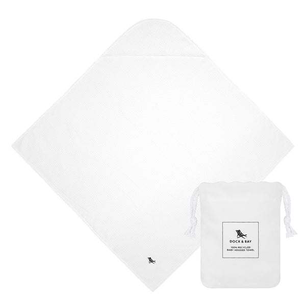 Baby Hooded Towel - Classic - Wishful White