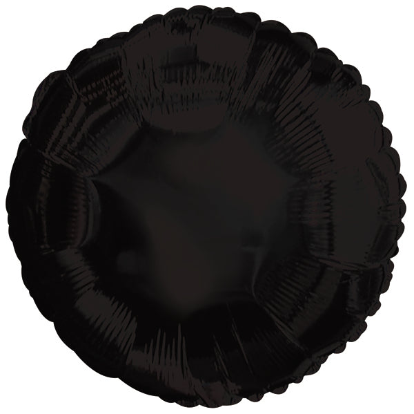 Black Circle Foil Balloon 18"