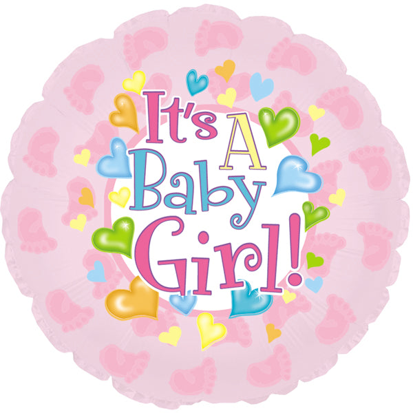 It's A Baby Girl Feet Foil Balloon 18"