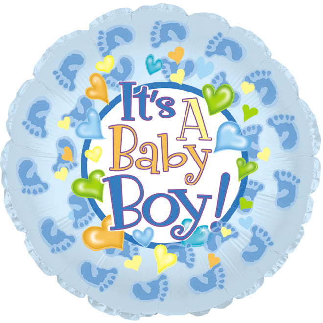 It's A Baby Boy Feet Foil Balloon - 18"