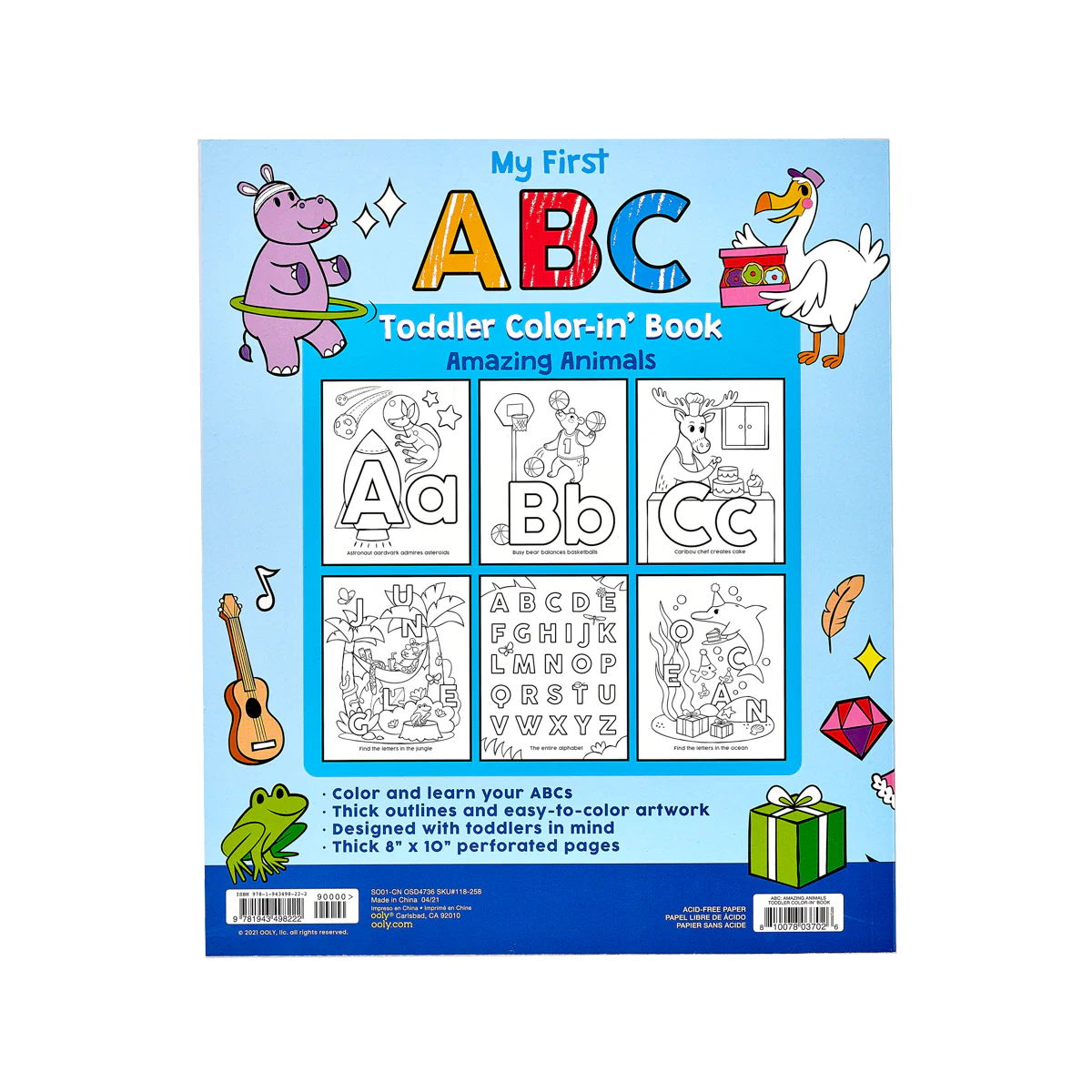 ABC: Amazing Animals Toddler Coloring Book