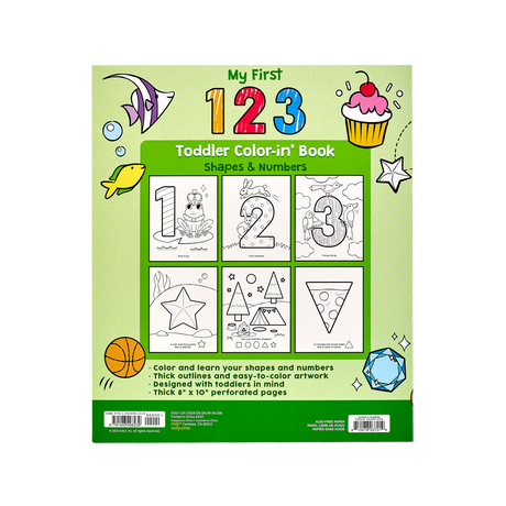 123: Shapes + Numbers Toddler Coloring Book