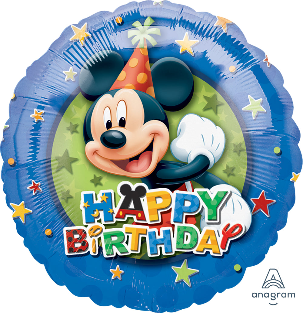 Mickey Mouse Birthday Stars Border Foil Balloon 18"