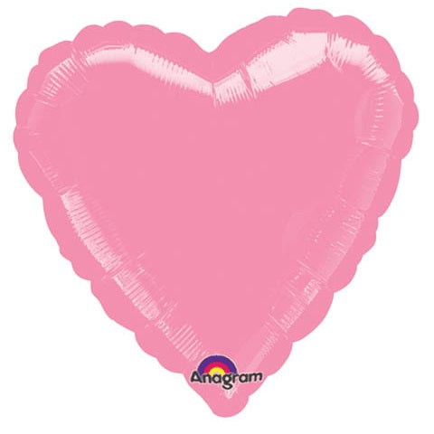 Metallic Pink Heart Foil Balloon 18"