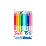 Dual Tone Double Ended Brush Marker - Set of 12/24 colors