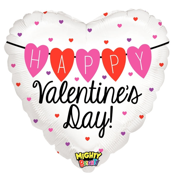 Mighty Bright Happy Valentine's Day Heart Banner 21"