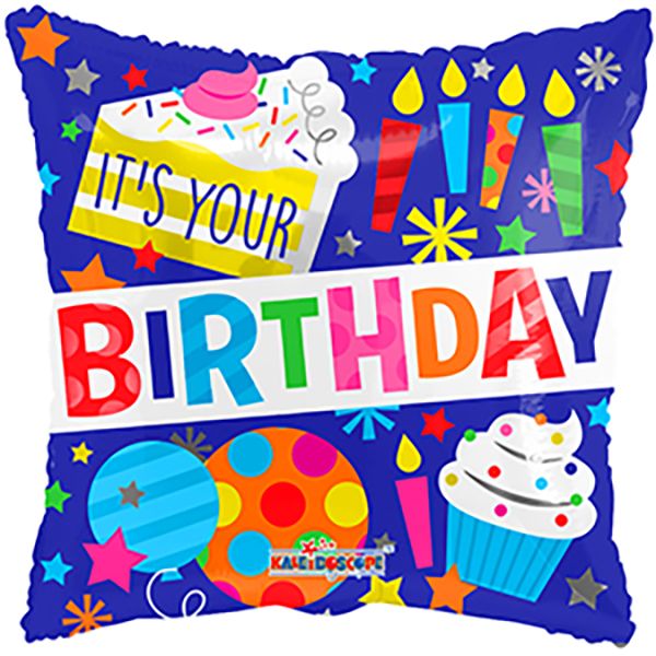 18" Birthday Candles & Cakes Foil Balloon