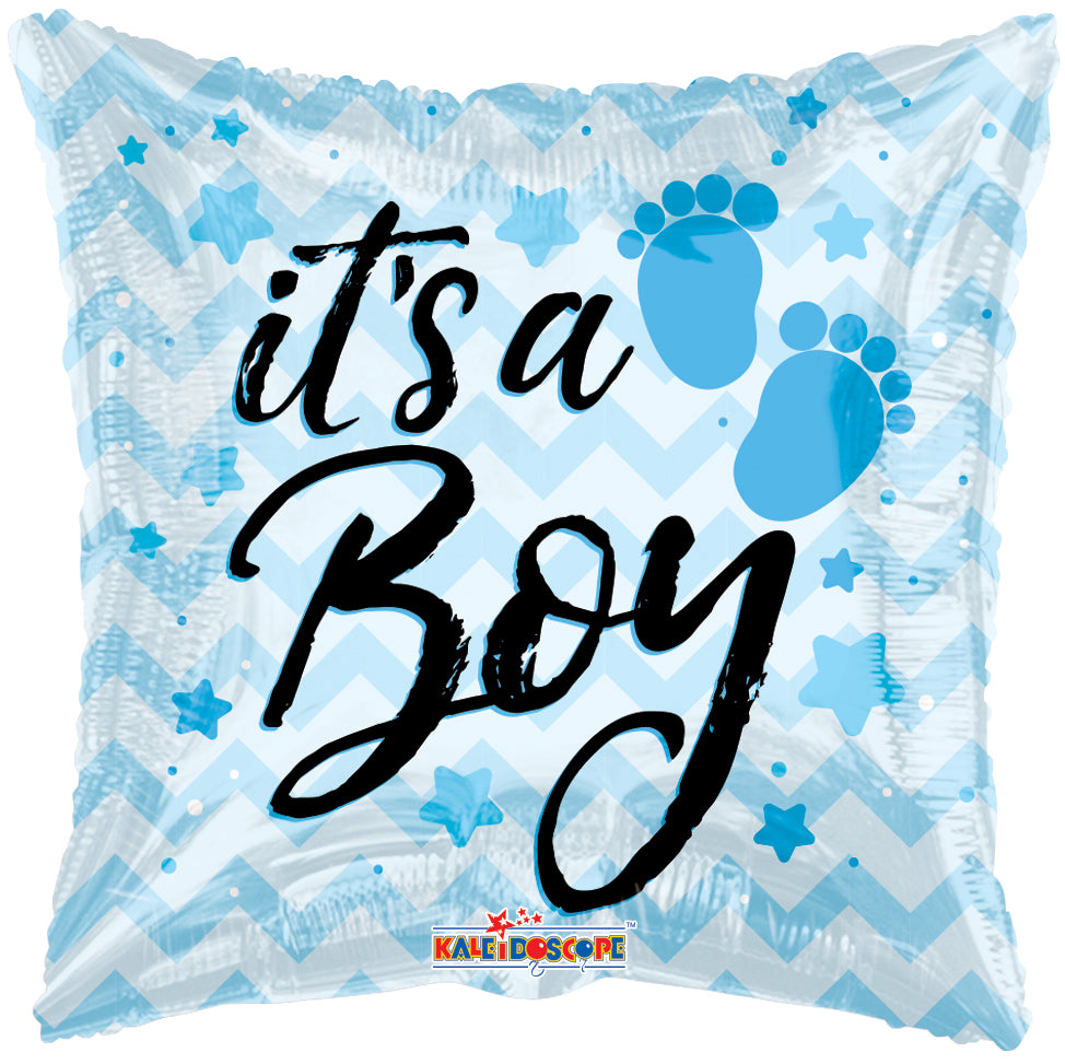 It's A Boy Chevron Foil Balloon 18"