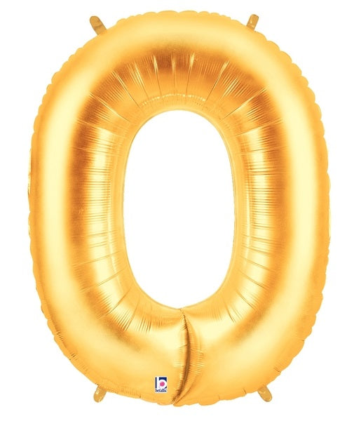 40" Number 0 Balloon Gold