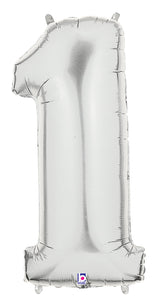 Silver Number Balloon 40"