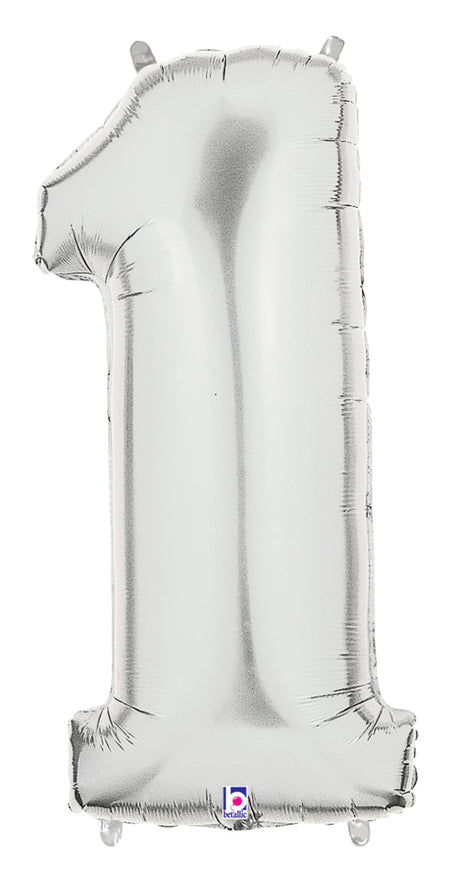 Silver Number Balloon 40"