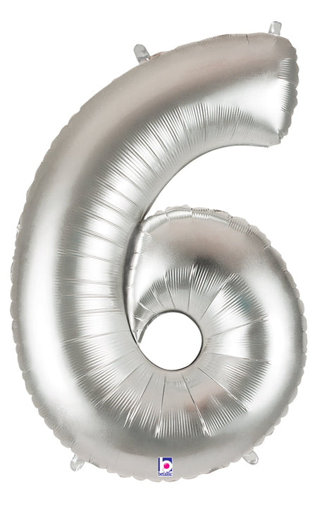 Silver Number Balloon 40"