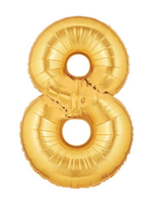 40" Number 8 Balloon Gold