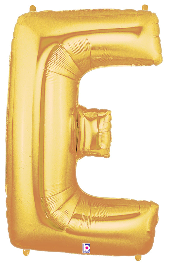 Gold Letter E Foil Balloon 100cm