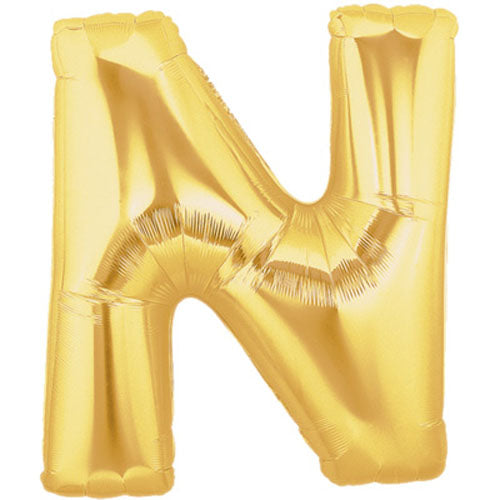 Gold Letter N Foil Balloon 100cm