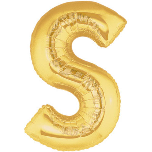 Gold Letter S Foil Balloon 100cm