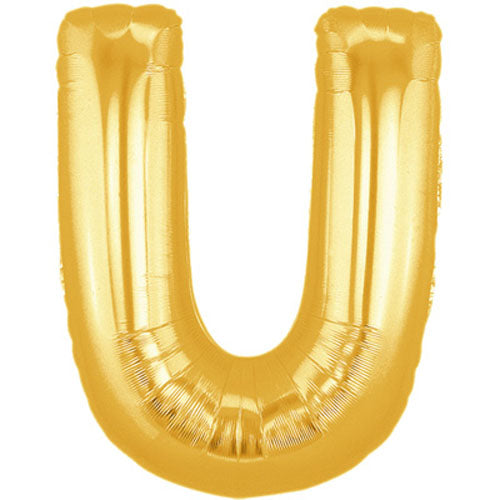 Gold Letter U Foil Balloon 100cm