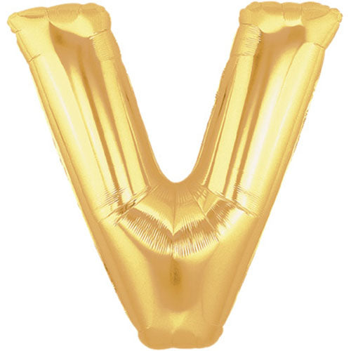 Gold Letter V Foil Balloon 100cm