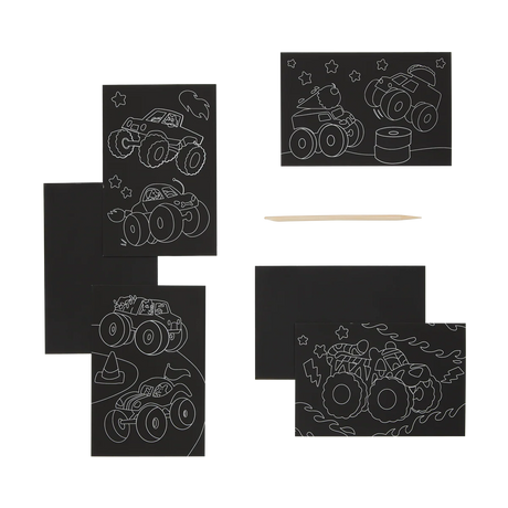 Monster Truck Mini Scratch and Scribble Art Kit