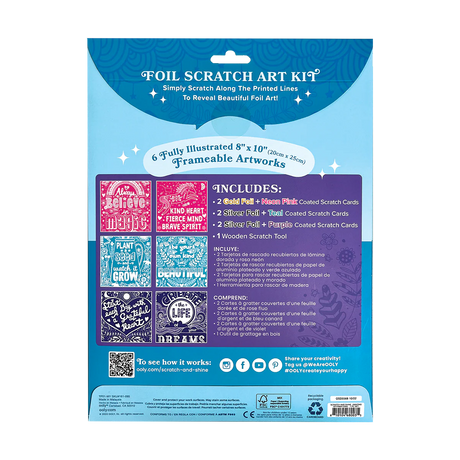 Scratch and Shine Foil Scratch Art Kit - Amazing Affirmations
