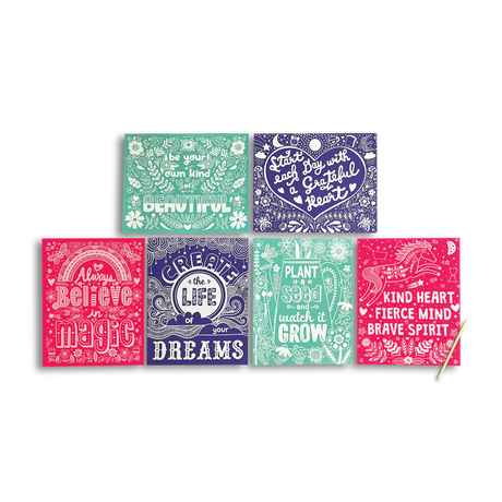 Scratch and Shine Foil Scratch Art Kit - Amazing Affirmations