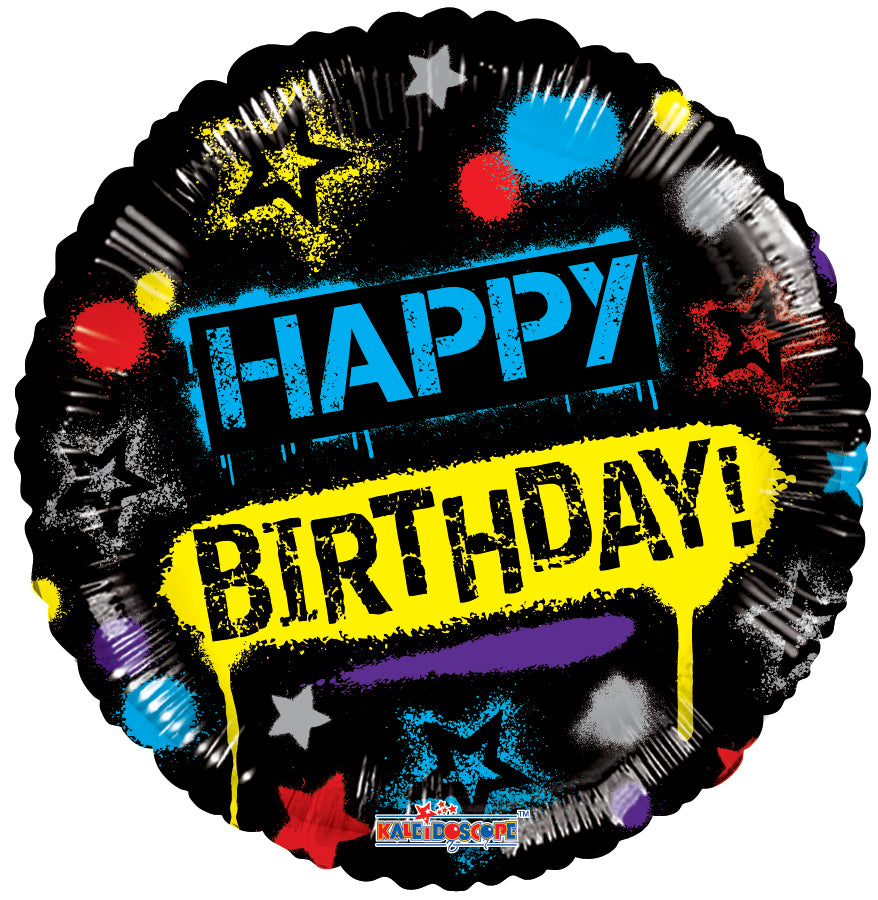 Graffiti Happy Birthday Foil Balloon 18"