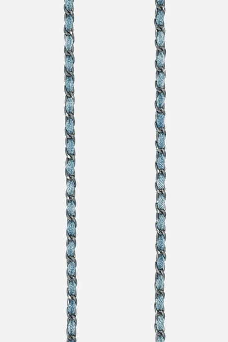Cali Metal Silver and Blue Jean Long Chain 120 cm