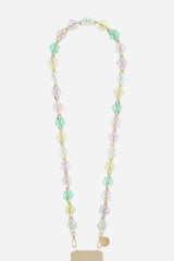Cassy Long Chain with Transparent Pastel Flowers 120 cm