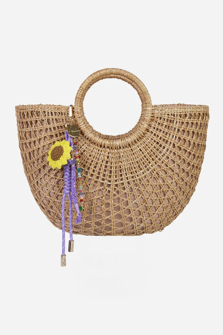 Bobby Bag Charm - Purple with Sunflower