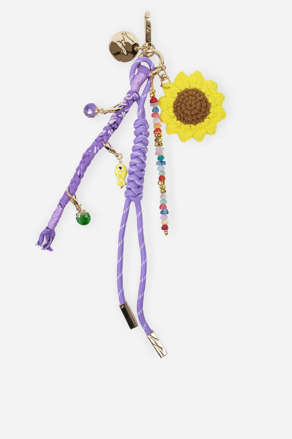 Bobby Bag Charm - Purple with Sunflower