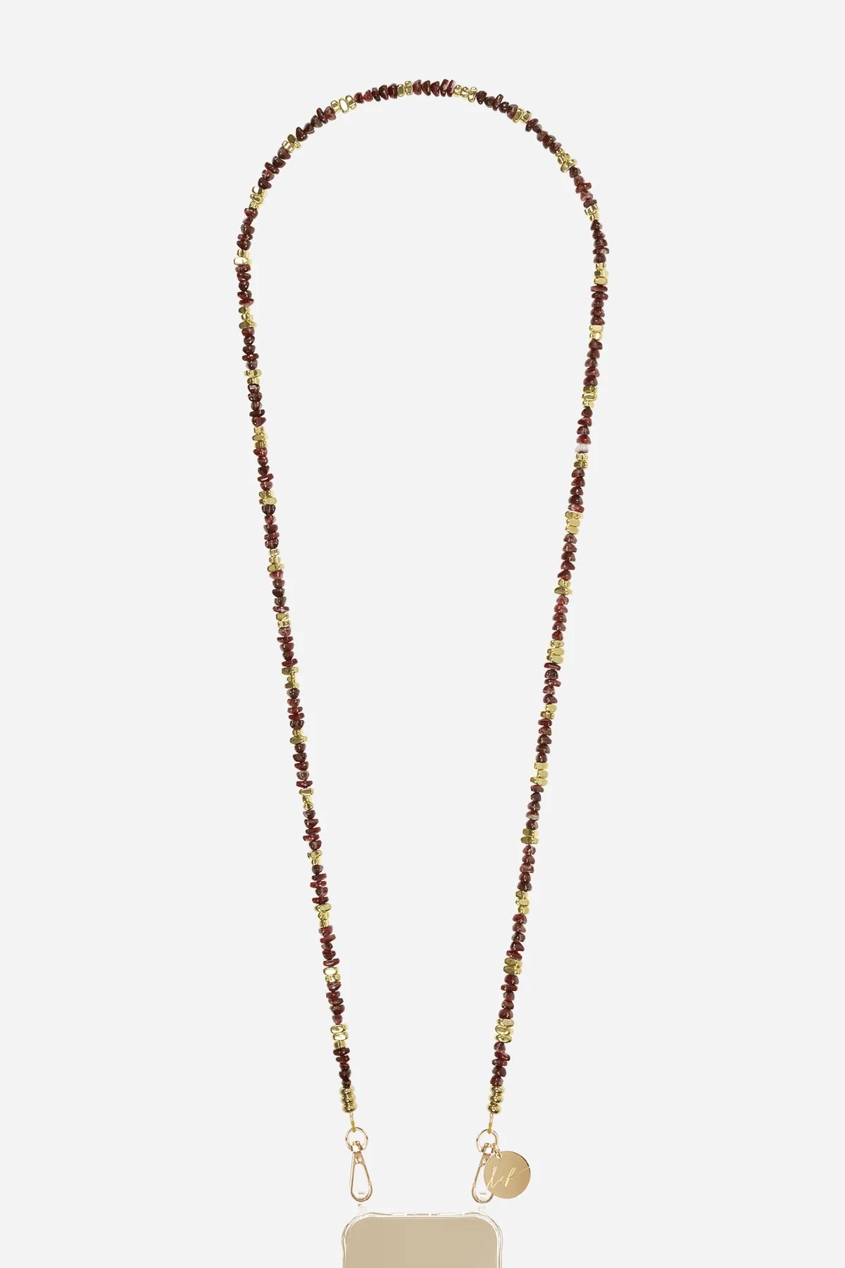 Liviya Long Chain with Brown Beads 120 cm
