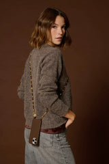 Liviya Long Chain with Brown Beads 120 cm