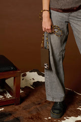 Liviya Long Chain with Brown Beads 120 cm