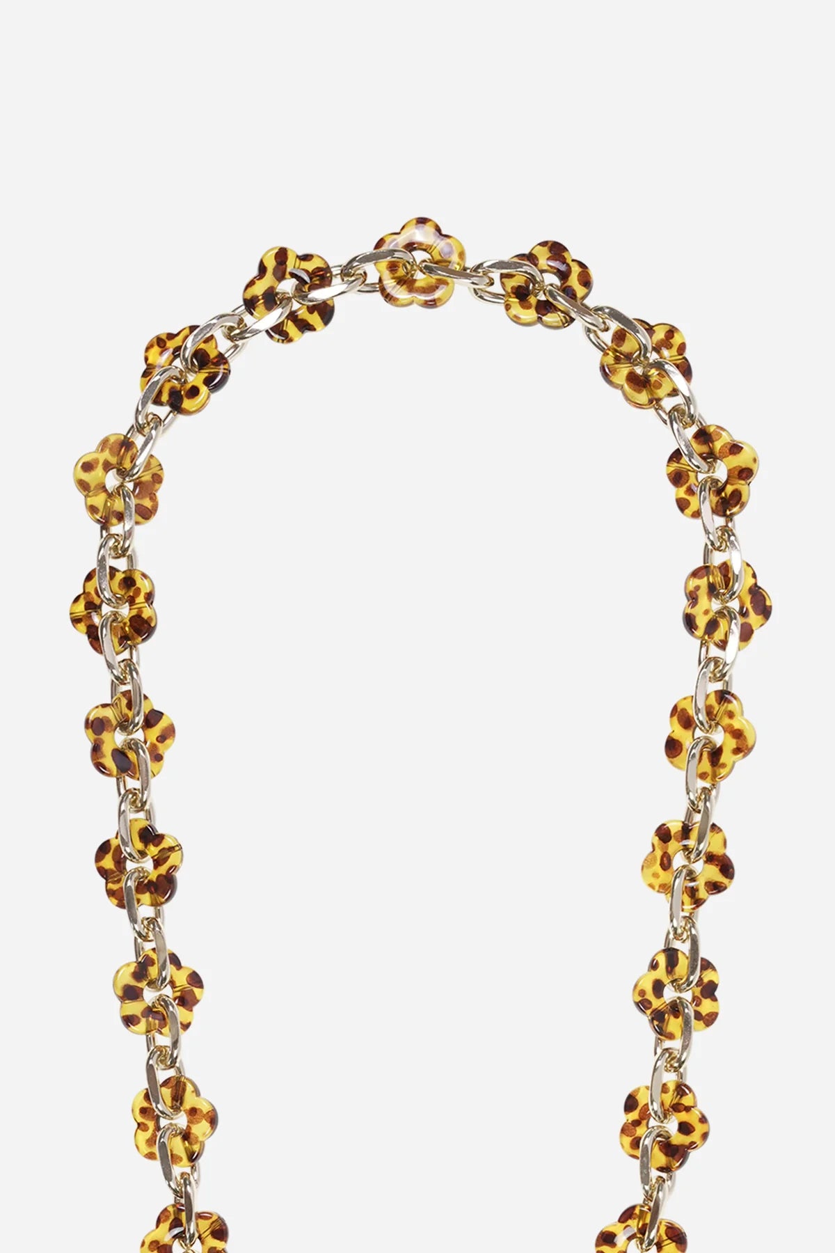 Cassy Long Chain with Tortoiseshell Flowers 120 cm
