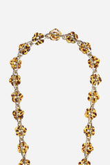 Cassy Long Chain with Tortoiseshell Flowers 120 cm
