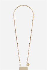 Liviya Long Chain with Pink and Gold Beads 120 cm