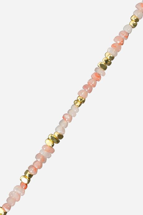 Liviya Long Chain with Pink and Gold Beads 120 cm