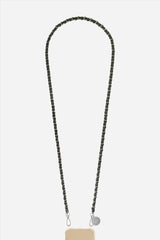 Cali Metal Silver and Black Jean Long Chain 120 cm