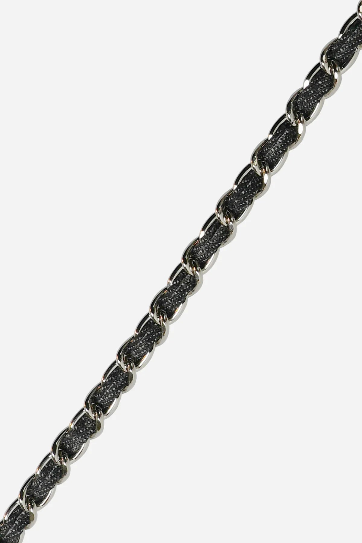 Cali Metal Silver and Black Jean Long Chain 120 cm