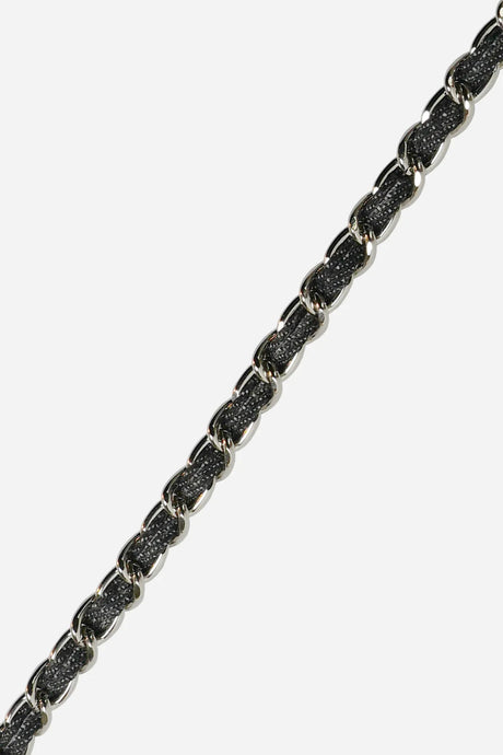 Cali Metal Silver and Black Jean Long Chain 120 cm