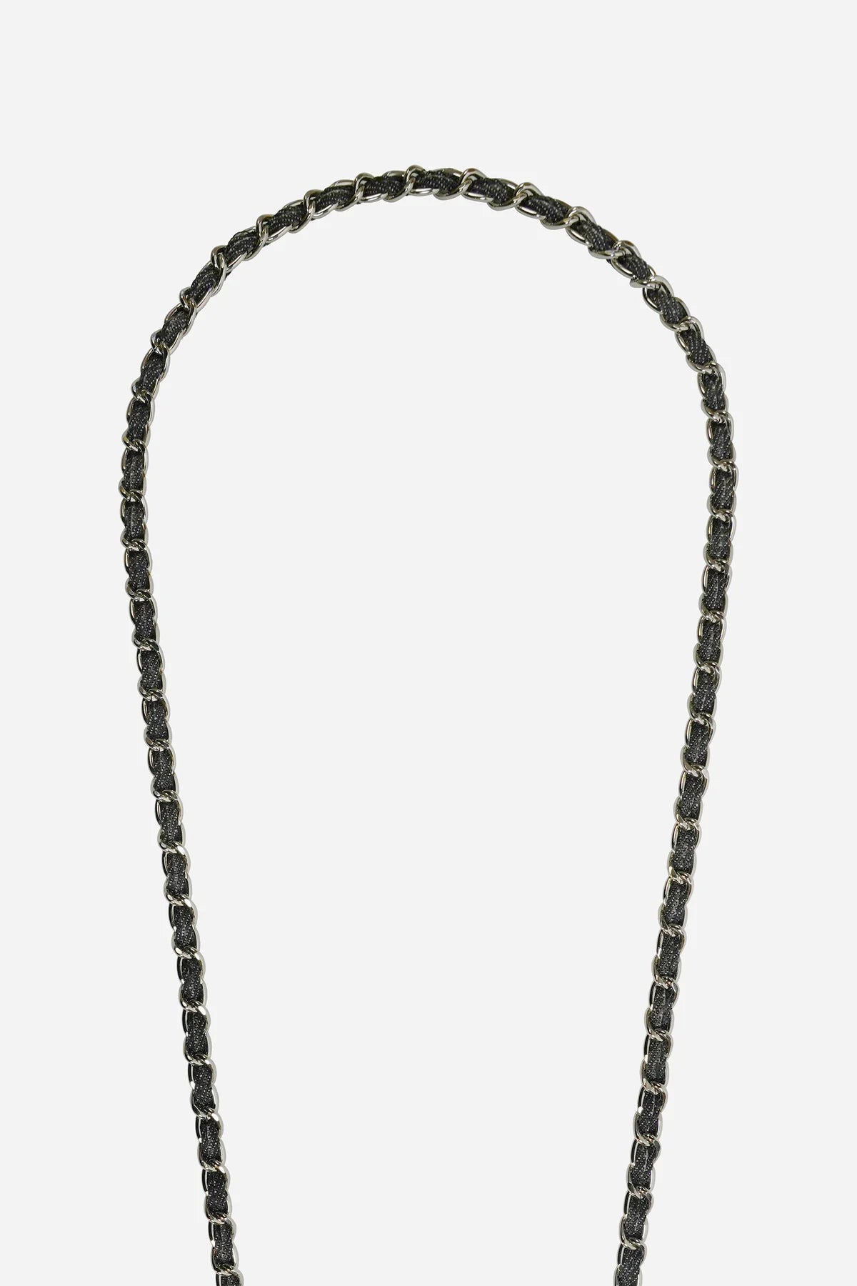 Cali Metal Silver and Black Jean Long Chain 120 cm