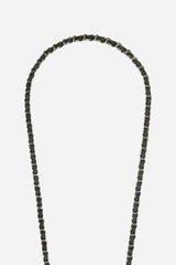 Cali Metal Silver and Black Jean Long Chain 120 cm